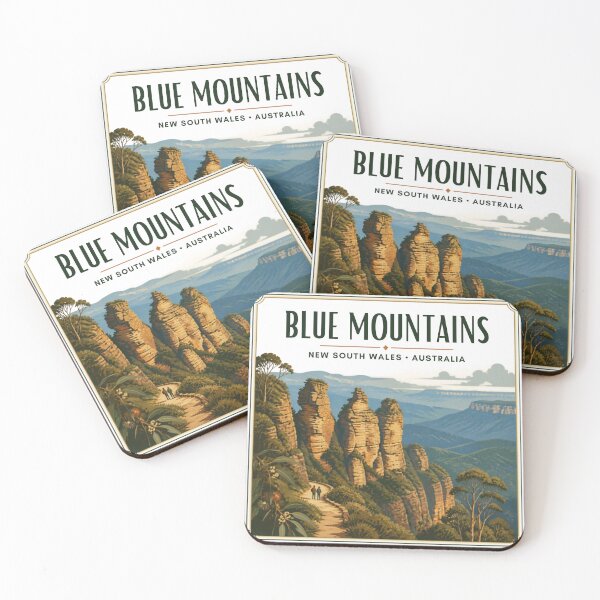 Item preview, Blue Mountains Australia Three Sisters Vintage Travel designed and sold by MerchVersum.