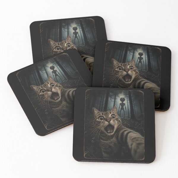 Item preview, Cat Selfie with Alien UFO designed and sold by Animavera.