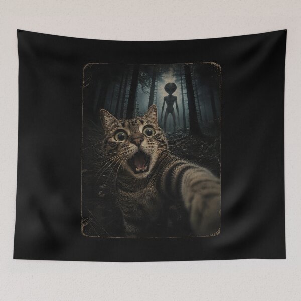 Item preview, Cat Selfie with Alien UFO designed and sold by Animavera.