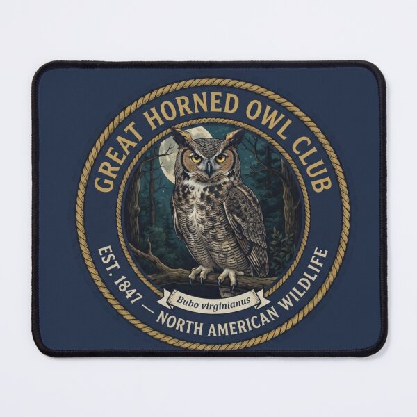 Item preview, Great Horned Owl Club Vintage Badge North American Wildlife designed and sold by CalmCapy Co.