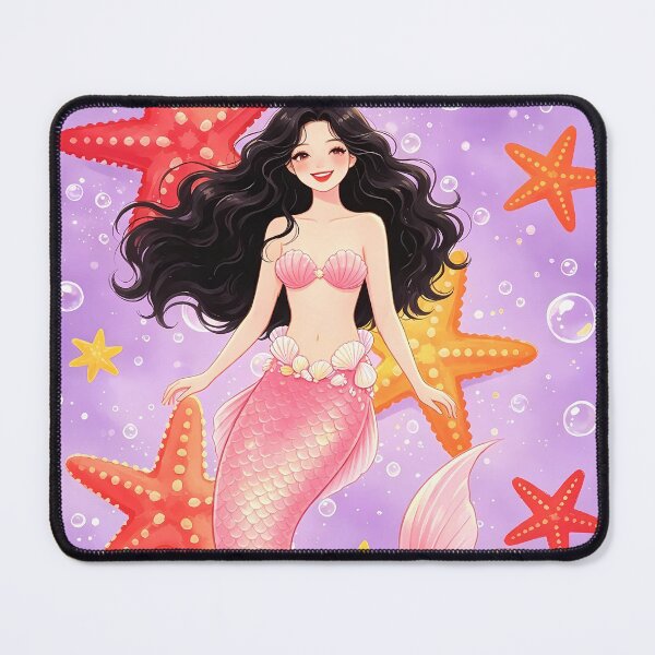 Item preview, Happy Swimming Mermaid with Pink Tail designed and sold by Bondingbonding.