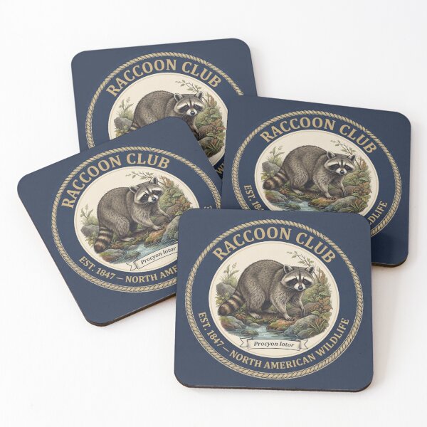 Item preview, Raccoon Club Vintage Badge North American Wildlife designed and sold by CalmCapy Co.