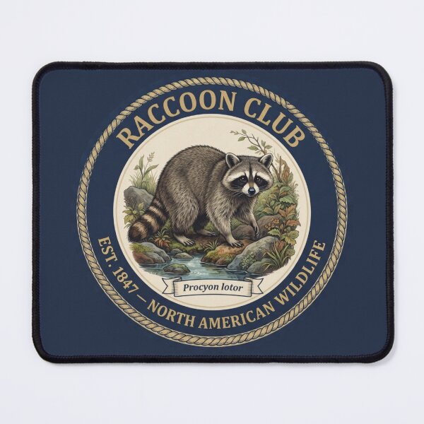 Item preview, Raccoon Club Vintage Badge North American Wildlife designed and sold by CalmCapy Co.
