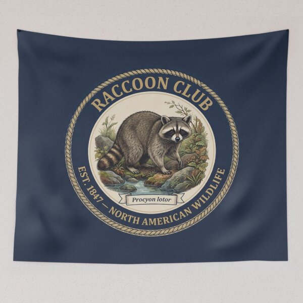 Item preview, Raccoon Club Vintage Badge North American Wildlife designed and sold by CalmCapy Co.