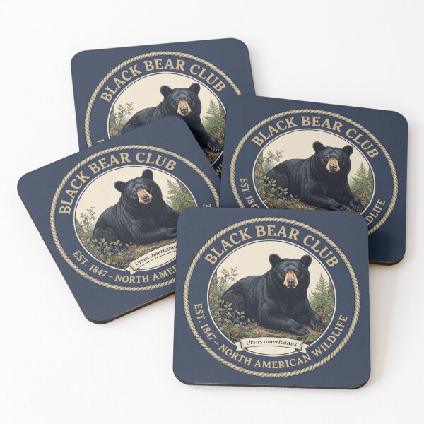 Item preview, Black Bear Club Vintage Badge North American Wildlife designed and sold by CalmCapy Co.