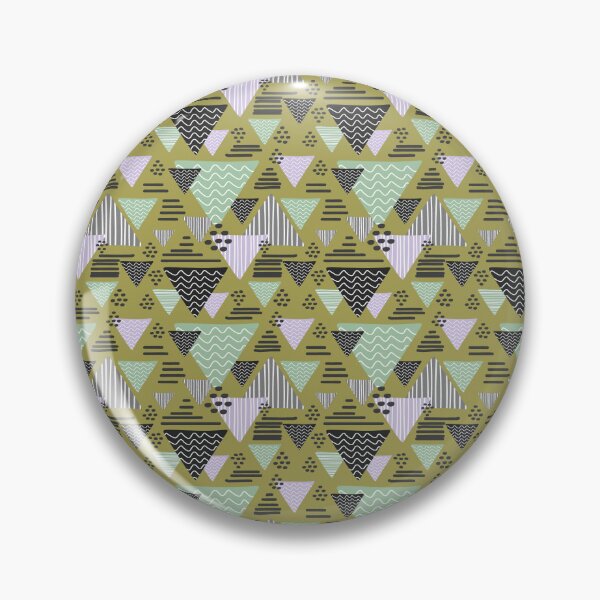 Item preview, Retro Triangle Doodle Olive Pattern designed and sold by Zaya_art.