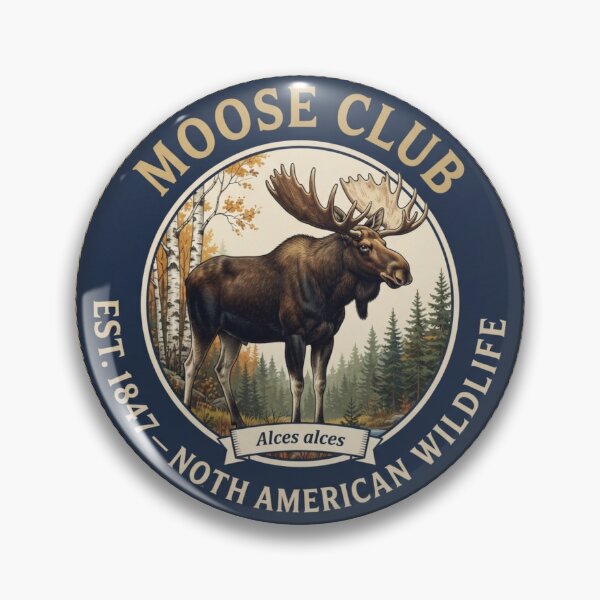 Item preview, Insignia antigua del Moose Club sobre la fauna norteamericana designed and sold by CalmCapy Co.