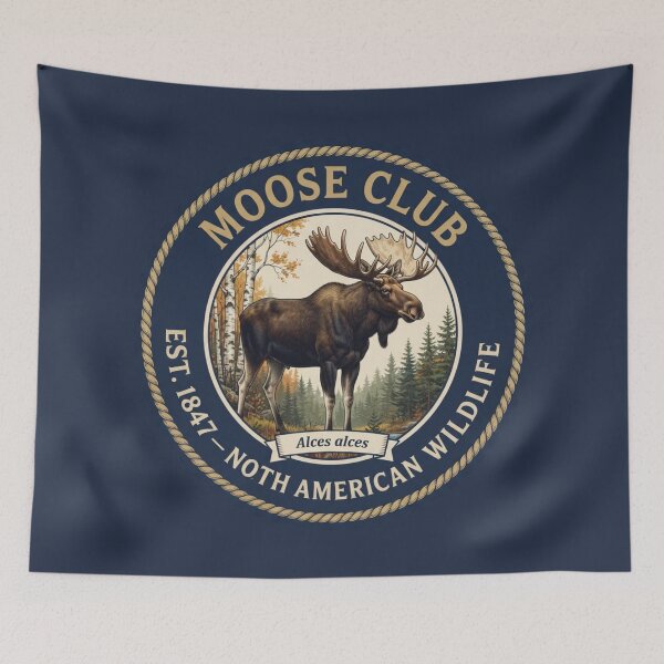 Item preview, Moose Club Vintage Badge North American Wildlife designed and sold by CalmCapy Co.