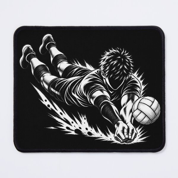 Item preview, Volleyball Diving Save Ink Art designed and sold by NorthRally.