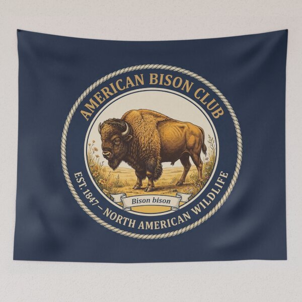 Item preview, American Bison Club Vintage Badge North American Wildlife designed and sold by CalmCapy Co.