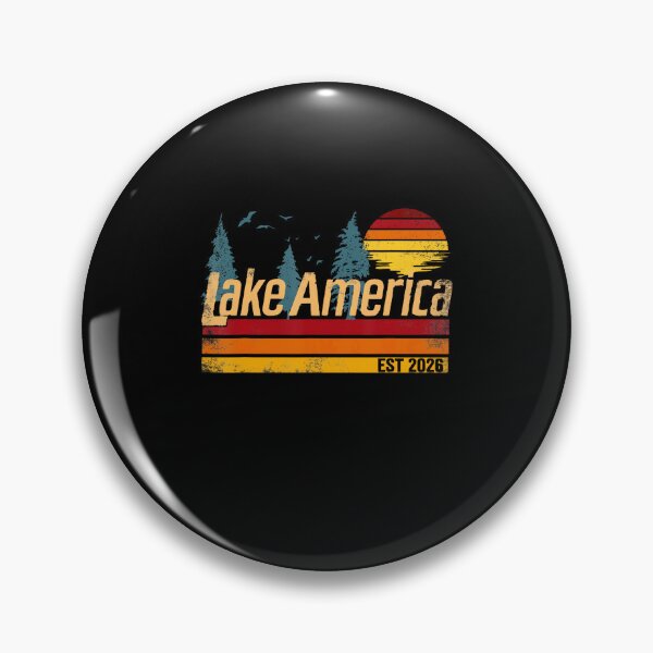 Item preview, Lake America Vintage Sunset Summer Retro Design designed and sold by ChaosColorCo.