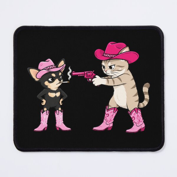 Item preview, Cowboy Cats Pink Boots Showdown Chihuahua Sticker designed and sold by TOLDWAYTSHIRT.