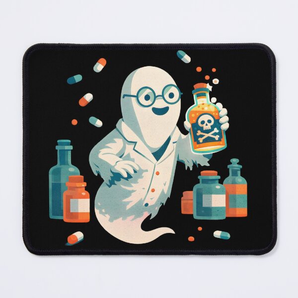 Item preview, Cute Doctor Ghost Holding Poison Bottle Halloween Science designed and sold by ScorPion-theory.