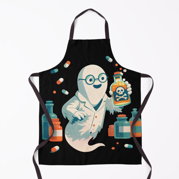 Item preview, Cute Doctor Ghost Holding Poison Bottle Halloween Science designed and sold by ScorPion-theory.