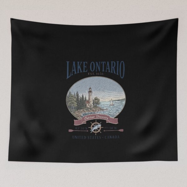 Item preview, Lake Ontario Vintage Retro Summer Design designed and sold by ChaosColorCo.