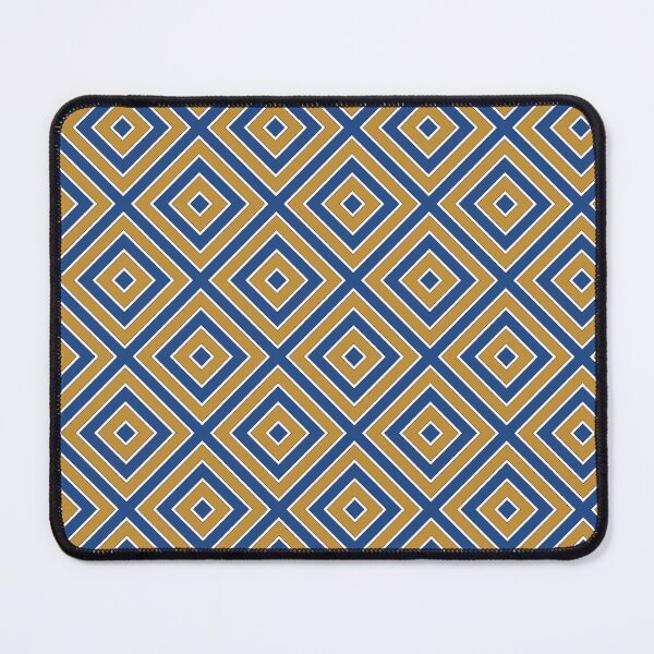 Item preview, Classic Mustard Gold and Blue Concentric Diamond Pattern designed and sold by Sasitee.