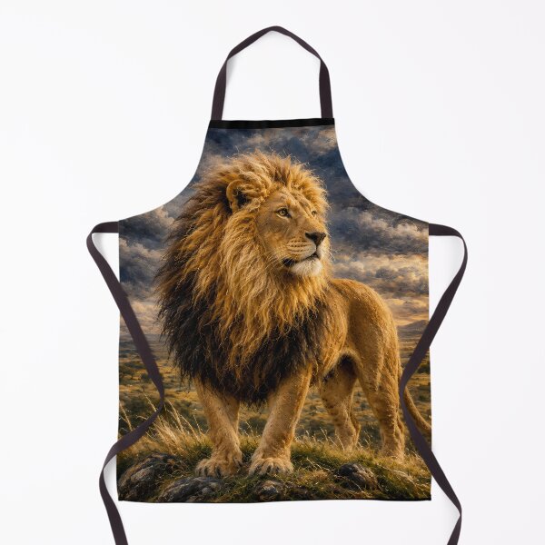 Item preview, Majestic Lion at Sunset – Needle Felted African Savanna Art designed and sold by ManJiangHong.