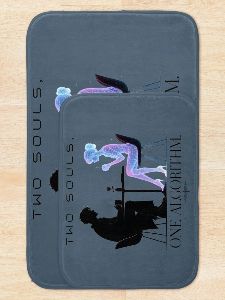 Thumbnail 5 of 6, Bath Mat, Two Souls, One Algorithm designed and sold by MeaningIsUse.