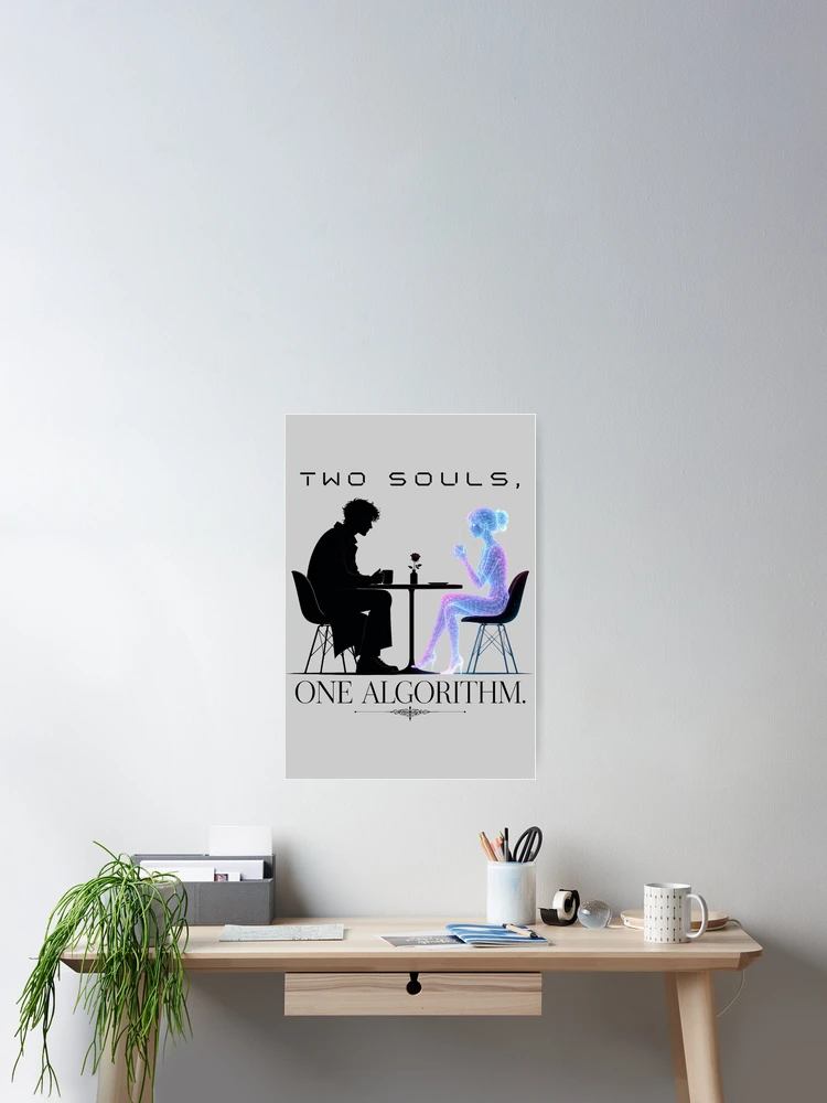 Thumbnail 2 of 3, Poster, Two Souls, One Algorithm designed and sold by MeaningIsUse.