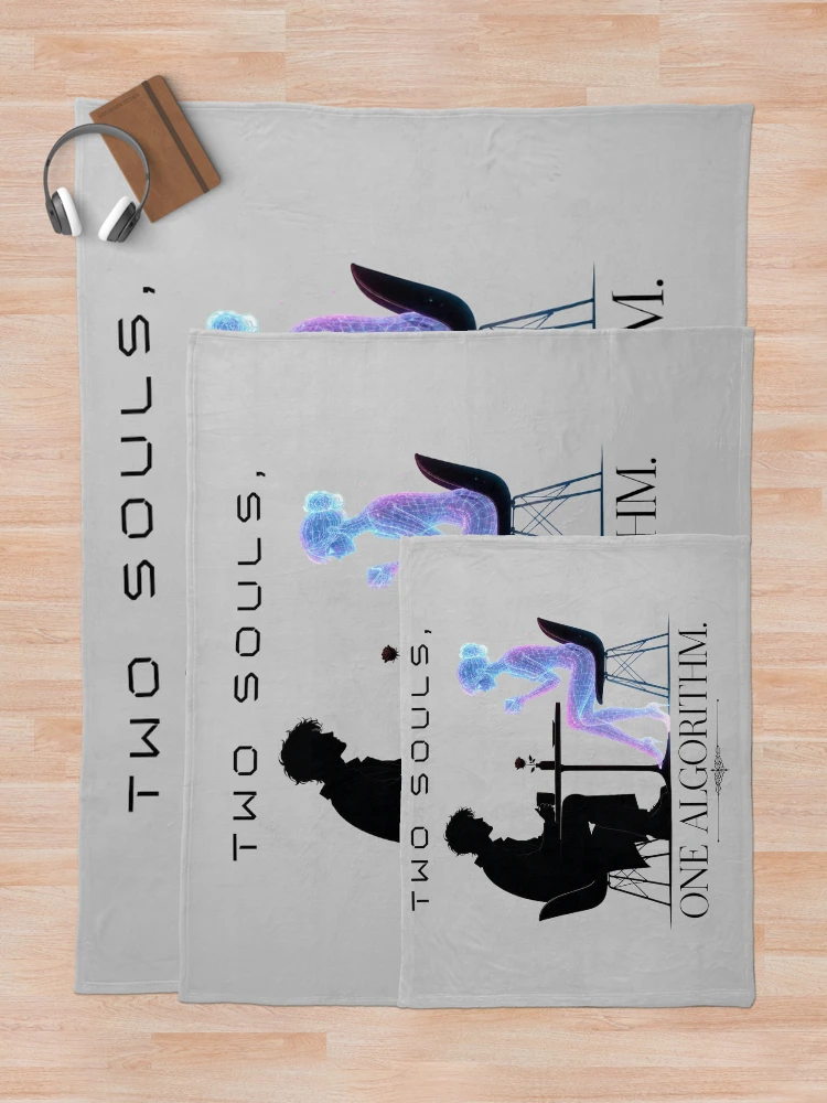 Thumbnail 5 of 6, Throw Blanket, Two Souls, One Algorithm designed and sold by MeaningIsUse.