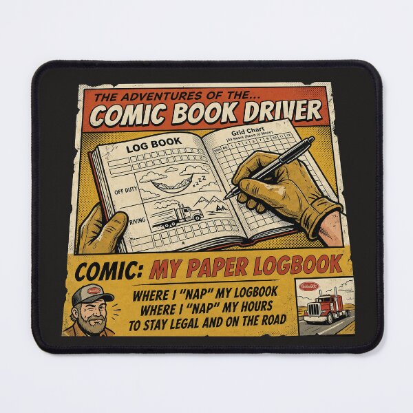 Item preview, Comic Book Driver - Vintage Paper Logbook Humor Art designed and sold by NomadForge.