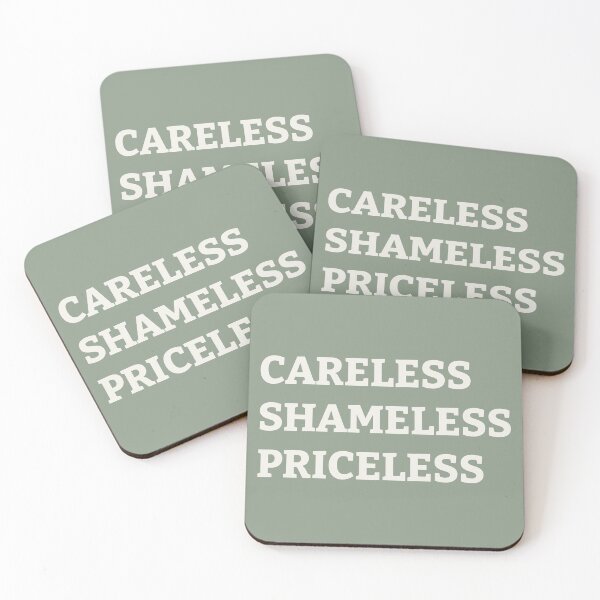 Item preview, Careless Shameless Priceless - Funny English Language Word Nerd Typographic Tee designed and sold by incognipress.
