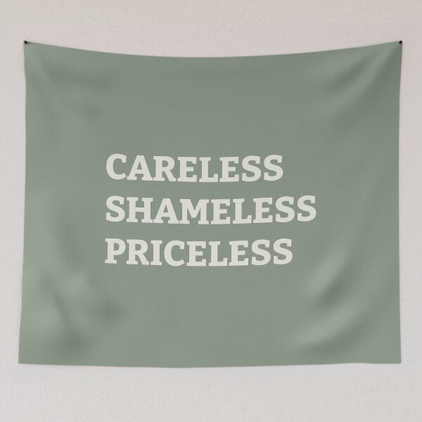 Item preview, Careless Shameless Priceless - Funny English Language Word Nerd Typographic Tee designed and sold by incognipress.