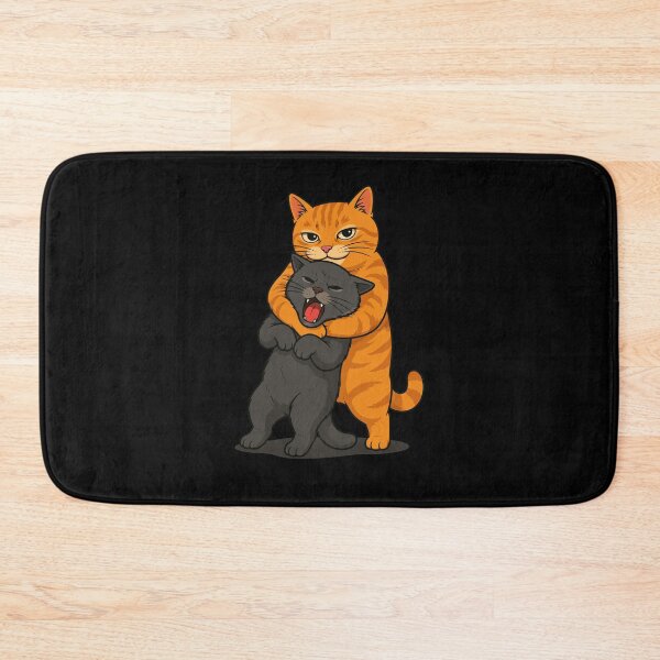 Item preview, Funny Cat Hugging Black Cat – Orange Tabby Cat Chaos designed and sold by tindian.