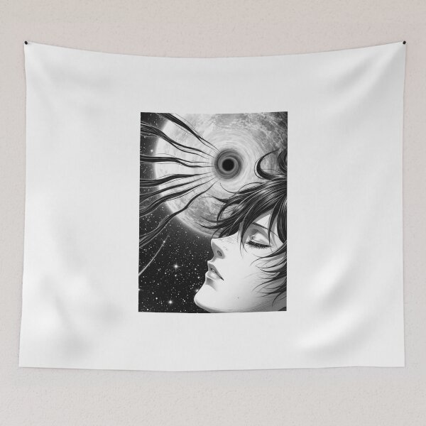 Item preview, Space girl near a black hole designed and sold by DarkinkArtPrint.