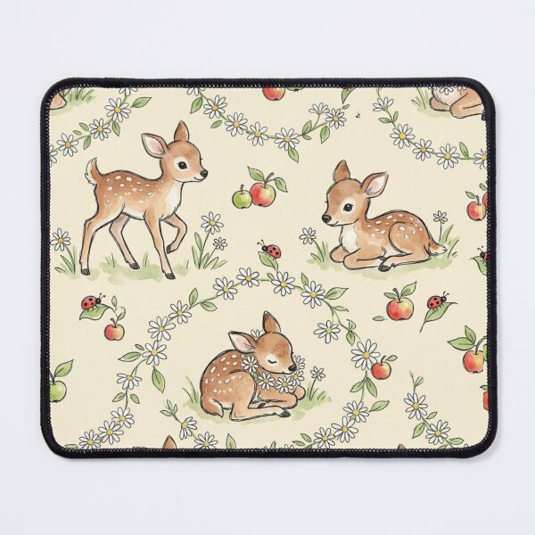 Item preview, Baby Fawns & Apples & Ladybugs Seamless Pattern designed and sold by StickVerse by Owais.