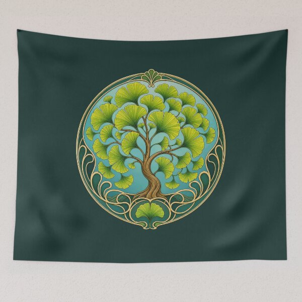Item preview, Art Nouveau Ginkgo Biloba Tree Botanical Design designed and sold by AntiqueImages.