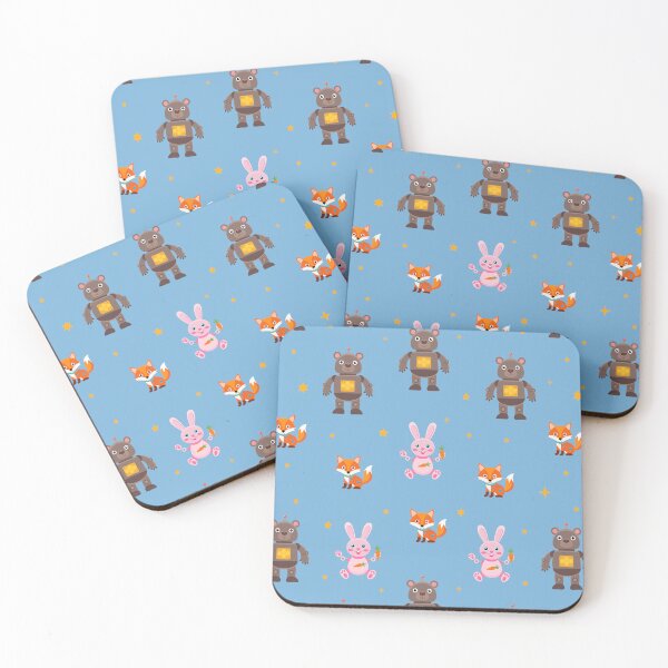 Item preview, Cute Robot Animals Blue Seamless Pattern designed and sold by ElenMart.