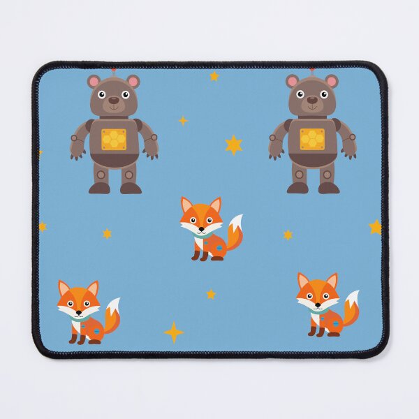 Item preview, Cute Robot Animals Blue Seamless Pattern designed and sold by ElenMart.
