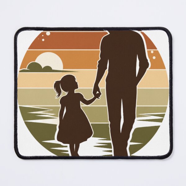 Item preview, Retro Father and Daughter Sunset Silhouette Vintage Dad Life designed and sold by Akseries.