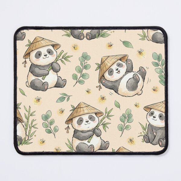 Item preview, Baby Pandas & Eucalyptus & Fireflies Seamless Pattern designed and sold by StickVerse by Owais.