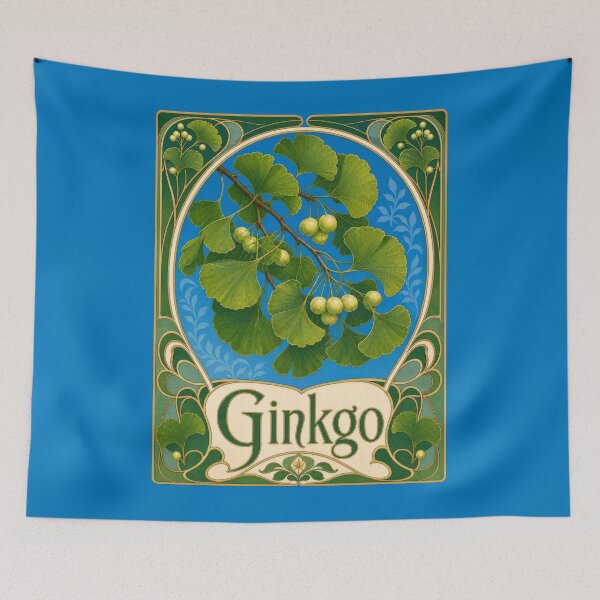 Item preview, Ginkgo Biloba Art Nouveau Botanical Leaves designed and sold by AntiqueImages.