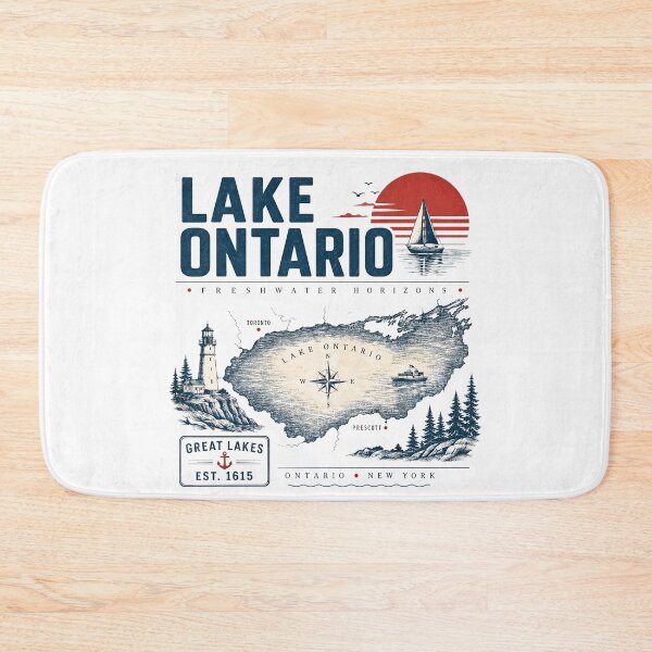 Item preview, Lake Ontario Vintage Map Great Lakes Sailing Lighthouse Nautical designed and sold by Abigaildixon92.