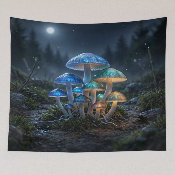 Item preview, You Are Breathtaking Magical Glowing Mushrooms Art designed and sold by Breezes-of-Ida.