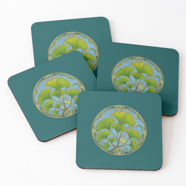 Item preview, Art Nouveau Ginkgo Biloba Leaves Botanical Design designed and sold by AntiqueImages.