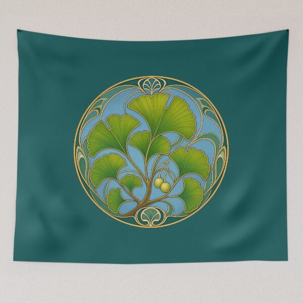 Item preview, Art Nouveau Ginkgo Biloba Leaves Botanical Design designed and sold by AntiqueImages.