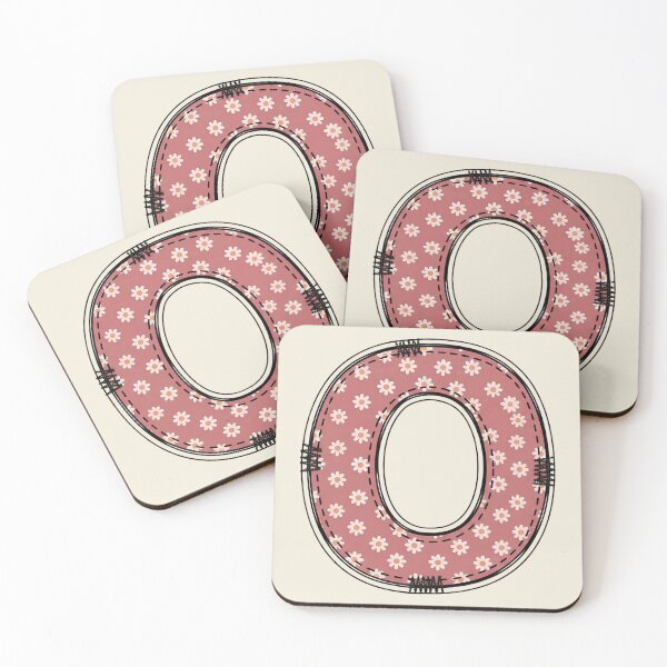 Item preview, Embroidery Dusty rose Letter O with floral Pattern designed and sold by ITCHAWAWAA.
