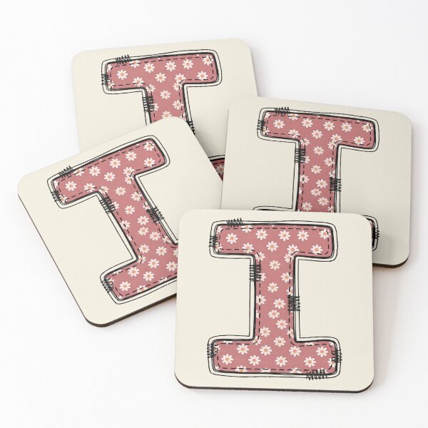 Item preview, Embroidery Dusty rose Letter I with floral Pattern designed and sold by ITCHAWAWAA.