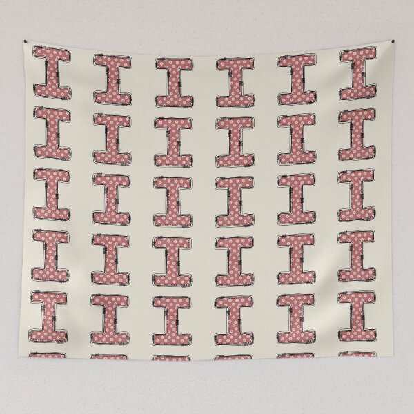 Item preview, Embroidery Dusty rose Letter I with floral Pattern designed and sold by ITCHAWAWAA.