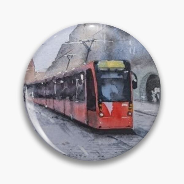 Item preview, Red Tram In Old Town designed and sold by SlavaArt.