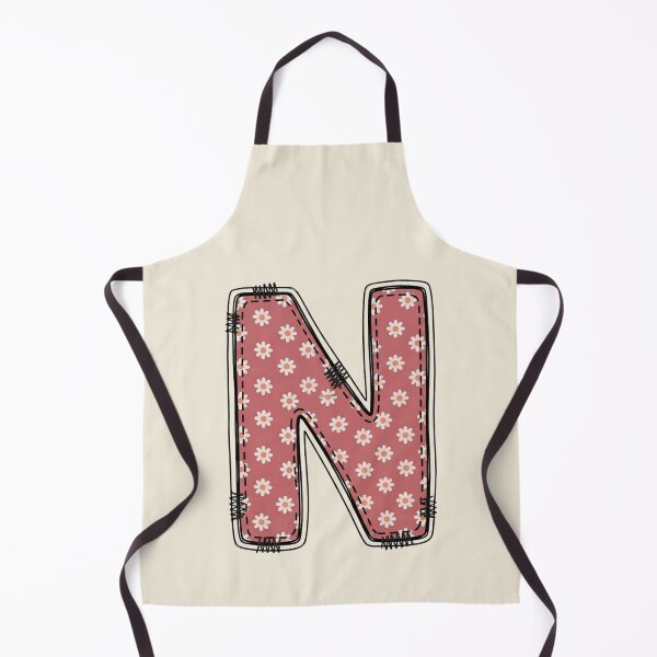 Item preview, Embroidery Dusty rose Letter N with floral Pattern designed and sold by ITCHAWAWAA.