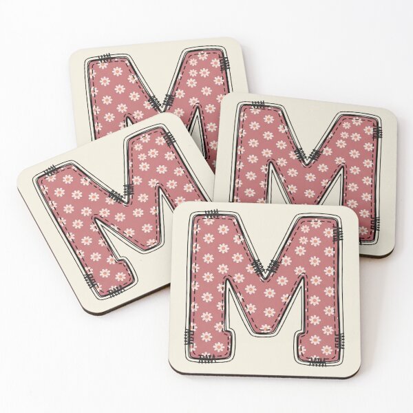 Item preview,  Embroidery Dusty rose Letter M with floral Pattern designed and sold by ITCHAWAWAA.