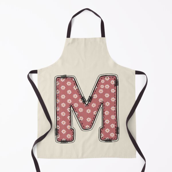 Item preview, Embroidery Dusty rose Letter M with floral Pattern designed and sold by ITCHAWAWAA.