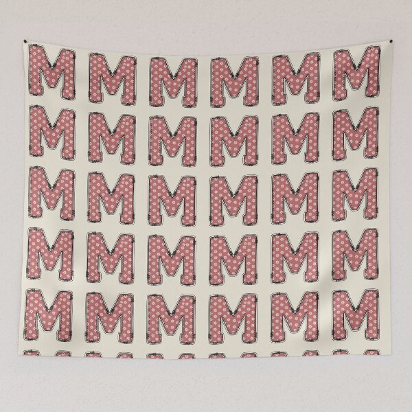 Item preview,  Embroidery Dusty rose Letter M with floral Pattern designed and sold by ITCHAWAWAA.