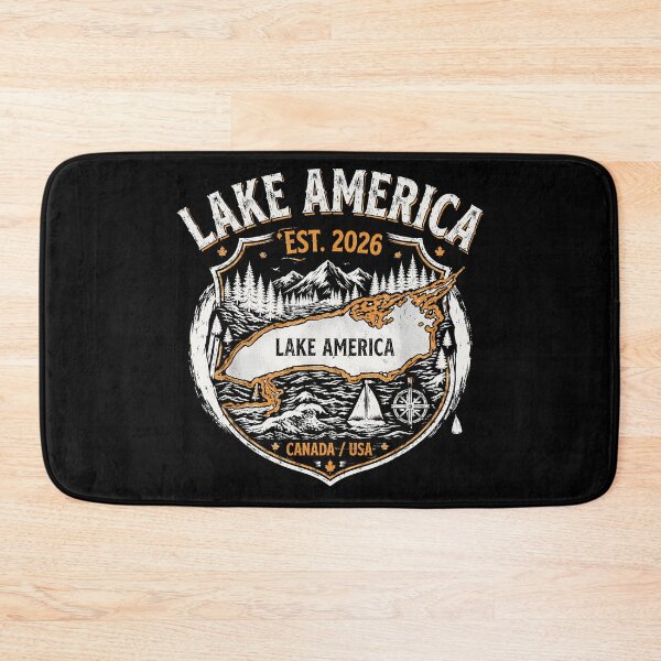 Item preview, Lake America Vintage Outdoor Adventure Canada USA Retro Lake Map designed and sold by Abigaildixon92.