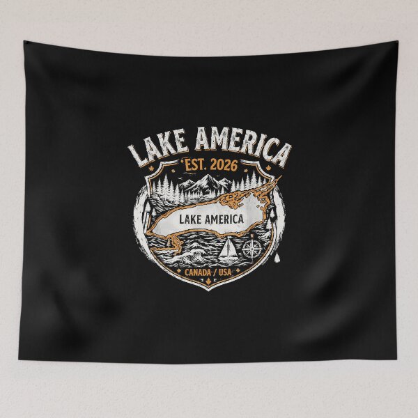 Item preview, Lake America Vintage Outdoor Adventure Canada USA Retro Lake Map designed and sold by Abigaildixon92.